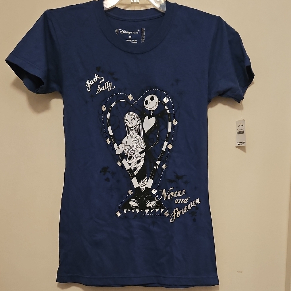 Disney Blue Jack and Sally Heart T-Shirt